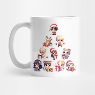 Chibi Kawaii Christmas Tree Mug